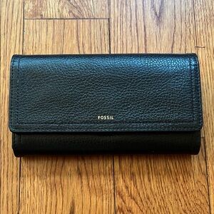 Fossil Dark Leather Trifold Wallet